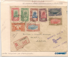 COTE FRANCAISE DES SOMALIS LETTRE RECOMMANDEE 1er Vol Djibouti -Dakar (Senegal) Du 22 4 1932 Vol Manned Par D´ESTAILLEUR - Covers & Documents