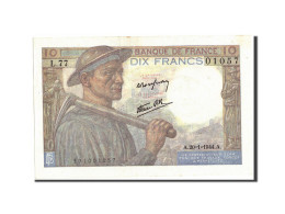 Billet, France, 10 Francs, 10 F 1941-1949 ''Mineur'', 1944, 1944-01-20, SPL - 10 F 1941-1949 ''Mineur''