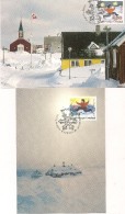 Greenland 1995 Christmas Mi 279-280, Maximumcard - Used Stamps