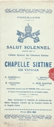 Concert/ Salut Solennel/Quatuor Des Chanteurs Solistes  De La Chapelle Sixtine Du VATICAN/1923     PROG90 - Programmes