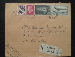 1971 Lettre Recommandée 3F50 De Antibes Pour Antibes 06 Affranchie Avec Poste Aerienne PA N° 42 + Complement - 1961-....