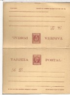 PUERTO RICO 1898 ENTERO POSTAL DOBLE ALFONSO XIII 5+5 MILMS - Porto Rico