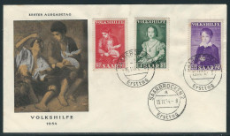 Saar Ersttagsbrief Volkshilfe 1954 Mit MiNr. 354+355+356 - FDC