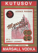 Russian Licence Vodka , Kutusov Marsall, '80s. - Alcoholes Y Licores