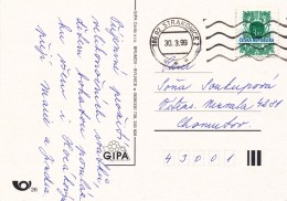 L0502 - Czech Rep. (1995) 386 02 Strakonice 2 (postcard) Tariff: 3 Kc (stamp: Shifted Inscription "CESKA REPUBLIKA") - Errors, Freaks & Oddities (EFO)