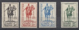 1946  Maroc N°  241 à  243 Et PA 59   Nf** . Au Profit Des Oeuvres De Solidarité. Statue équestre De Lyautey. - Nuovi