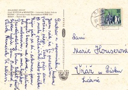 L0517 - Czechoslovakia (1972) Trest (postcard: Jihlava Mountains, Castle Rostejn) Tariff: 30h (stamp: Green Color Shift) - Plaatfouten En Curiosa