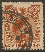 NZ 1898 3d Huias Small P14 SG 375 U #WQ377 - Gebruikt