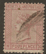 NZ 1874 4d Maroon FSF QV P12.5 SG 169 U #WX64 - Oblitérés