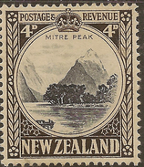 NZ 1935 4d Mitre Peak P14 SG 583c HM #WQ275 - Neufs