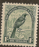 NZ 1935 1/- Tui P12.5 SG 588b HM #WQ288 - Neufs