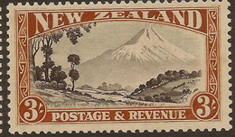 NZ 1935 3/- Mt Egmont P13-14x13,5 SG 590 HM #WQ113 - Neufs