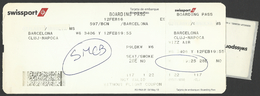 Spain, Swissport- Boarding Pass, Baggage Label, Barcelona- Cluj, 2015. - Europe