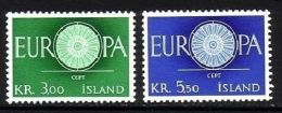 Iceland 1960 Europe Program Issue Europa-CEPT Europa CEPT 19 Spoke Wheel Stamps MNH SC 327-328 Michel 343-344 - Unused Stamps