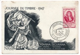 FRANCE => Carte Locale "Journée Du Timbre" 1947 - NICE - Lettres & Documents
