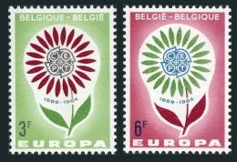 Belgium 1964 Europe Program Issue Europa-CEPT Europa CEPT Symbolic Daisy Flowers Stamps MNH Sc 614-615 Michel 1358-1359 - Unused Stamps
