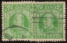 NZ 1909 1/2d KEVII Shades SG 387/a U #WY216 - Usati