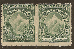 NZ 1898 1/2d Mt Cook P14 Pair SG 294 HM #WQ326 - Unused Stamps