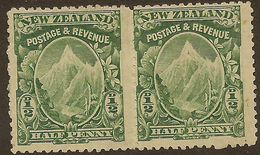 NZ 1898 1/2d Mt Cook P14 Pair SG 279 HM #WQ323 - Unused Stamps