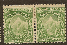 NZ 1898 1/2d Mt Cook P11 Pair SG 273a HM #WQ324 - Nuevos
