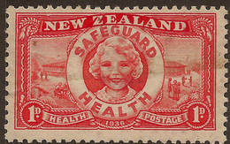 NZ 1936 1d+1d Health Lifebuoy SG 598 U #WQ141 - Unused Stamps