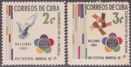 1962.55 CUBA 1962. FESTIVAL DE LA JUVENTUD HELSINKI FINLAND SOUMI. LIGERAS MANCHAS. - Unused Stamps