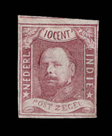 N°1 - 10c Brun Rouge - Filet Voisin - TB - Indes Néerlandaises