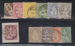 N°37/43 + 44/5 + 48/9 (N°42/48 Sf 42A + 49/50 + 53/4) - 11 T. - B/TB - Used Stamps