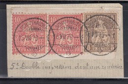 N°30.2.01 - Dble Impression Dt 1 Renversée (1 Angle Défx.) + Paire N°38 (N°34c+43) Obl. Schaff - Used Stamps