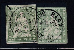 N°26 (N°30) - 40r Vert (x2) - Nuances - Obl. Diff. - B/TB - Used Stamps