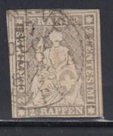 N°21B4 (N°25) - 2Rp Gris - 3 Belles Marges - TB - 1843-1852 Federal & Cantonal Stamps