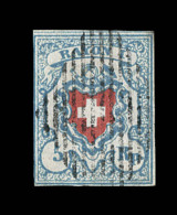 N°17 II 1.01 (N°14) - 5r - Rayon I - Certif. Hermann - TB - 1843-1852 Poste Federali E Cantonali