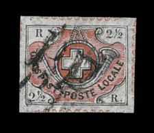 N°12 (N°11) - Margé - Obl. PP - TB - 1843-1852 Federal & Cantonal Stamps