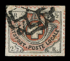 N°12.2.02 (N°11) - WINTERTHUR - 2½r Noir Et Rouge - Belles Marges - Certif. Hermann - TB/SUP - 1843-1852 Correos Federales Y Cantonales