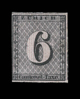 N°2W (N°10a) - Canton De Zürich - Fond De Lignes Rouge Verticales - 1 Petite Marge - Sinon TB - 1843-1852 Correos Federales Y Cantonales