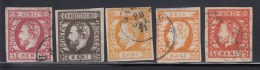 N°26 (x2), 27 (x2) - 5 Val - TB - 1858-1880 Moldavia & Principato