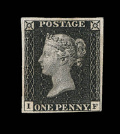 N°1 - 1 Penny Black - Certificat Scheller - TB - Unused Stamps