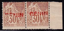 N°9 - 30c Brun - Paire BDF -  Surch. Rouge - Non émis - Signé Calves - TB - Other & Unclassified