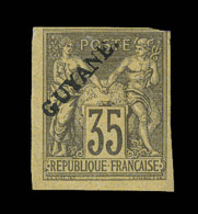 N°12 - 35c Violet Noir Jaune - 1 Coin Touché - Sinon 3 Belles Marges - Otros & Sin Clasificación