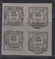 TIMBRES TAXE N°11 - 35c Gris - Bloc De 4 - Grdes Marges - Obl. Basse-Terre - 22/4/88 - Signé Jamet -TB - Otros & Sin Clasificación