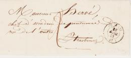 CACHETS A DATE T15 Obernay - 1843 - Pr Strasbourg - TB - Lettres & Documents