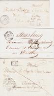 CACHETS A DATE NEUF-BRISACH X 3 - T12 1833 PP - T15 1893 Taxe 25 , 1858 Taxe 30 - TB - Storia Postale