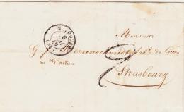 CACHETS A DATE T15 Mulhouse - 1849 - Pour Strasbourg - Taxe 2 Tampon - TB - Storia Postale