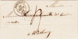 CACHETS A DATE T15 Huningue - 1841 - Pour Strasbourg - Taxe 4 - TB - Storia Postale