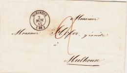 CACHETS A DATE T15 Huningue - 1842 - Pour Mulhouse - Taxe 2 - TB - Storia Postale