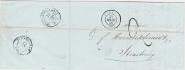CACHETS A DATE T15 Cernay - 1849 - à Strasbourg - Taxe 2 Tampon - Verso Strasbourg à Bâle N°1 - - Lettres & Documents