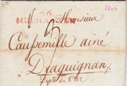 M. POSTALES 19ème Siècle / HAUT - RHIN (Dépt 67) 66 Mulhausen (Rge) - 1806 - Pr Draguignan - TB - Cartas & Documentos