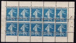 N°140f X10 (Demi Carnet) - Piquage Déplacé à Cheval - TB - Unused Stamps