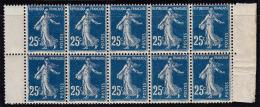 N°140 Bleu Foncé - Bloc De 10 - Impression Recto Verso - Superbe Nuance - TF - TB - Unused Stamps