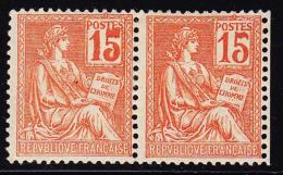 N°117 - Chiffres "15" épais - Tenant à Normal - TB - Unused Stamps